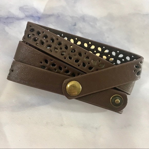 Wild Beautiful & Free Brown Leather Wrap Bracelet - Picture 3 of 4